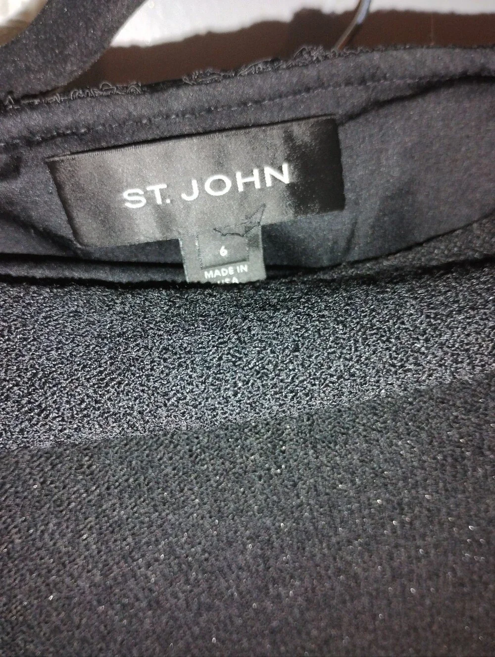 Rare Stunning St John Couture 8/6 Black Tweed Boucle Ribbon Buttons Skirt Suit